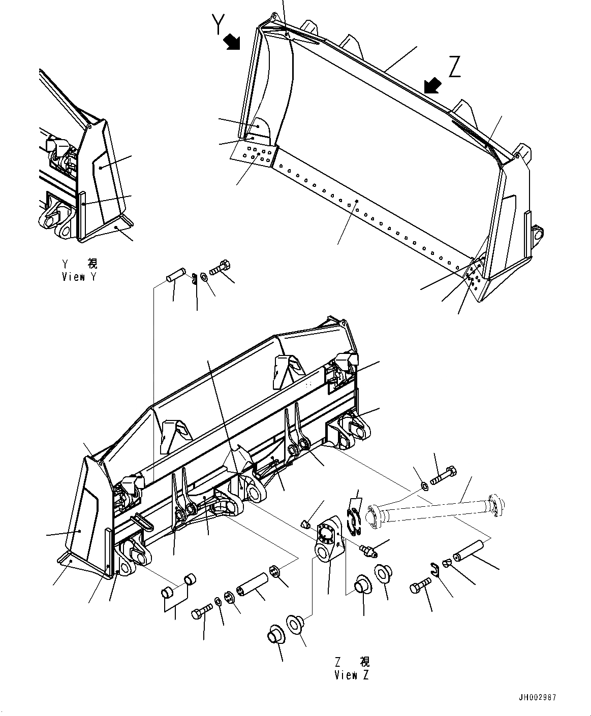 Схема запчастей Komatsu D375A-6R - DOZER ОТВАЛ, ОТВАЛ (№-) DOZER ОТВАЛ, ДЛЯ ПОЛУСФЕРИЧ. ОТВАЛ, THICK WALL END BIT ТИП