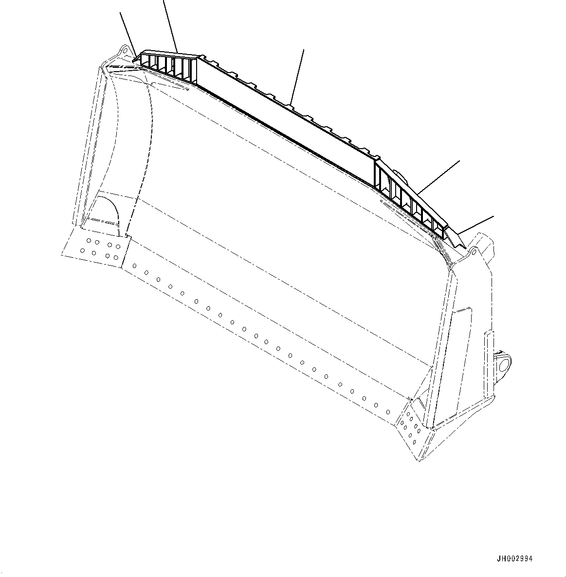 Схема запчастей Komatsu D375A-6R - DOZER ОТВАЛ, ЗАЩИТА КАБИНЫ (№-) DOZER ОТВАЛ, ДЛЯ MACHINE С ПОЛУСФЕРИЧ. ОТВАЛ, С ЗАЩИТА КАБИНЫ, THICK WALL END BIT ТИП
