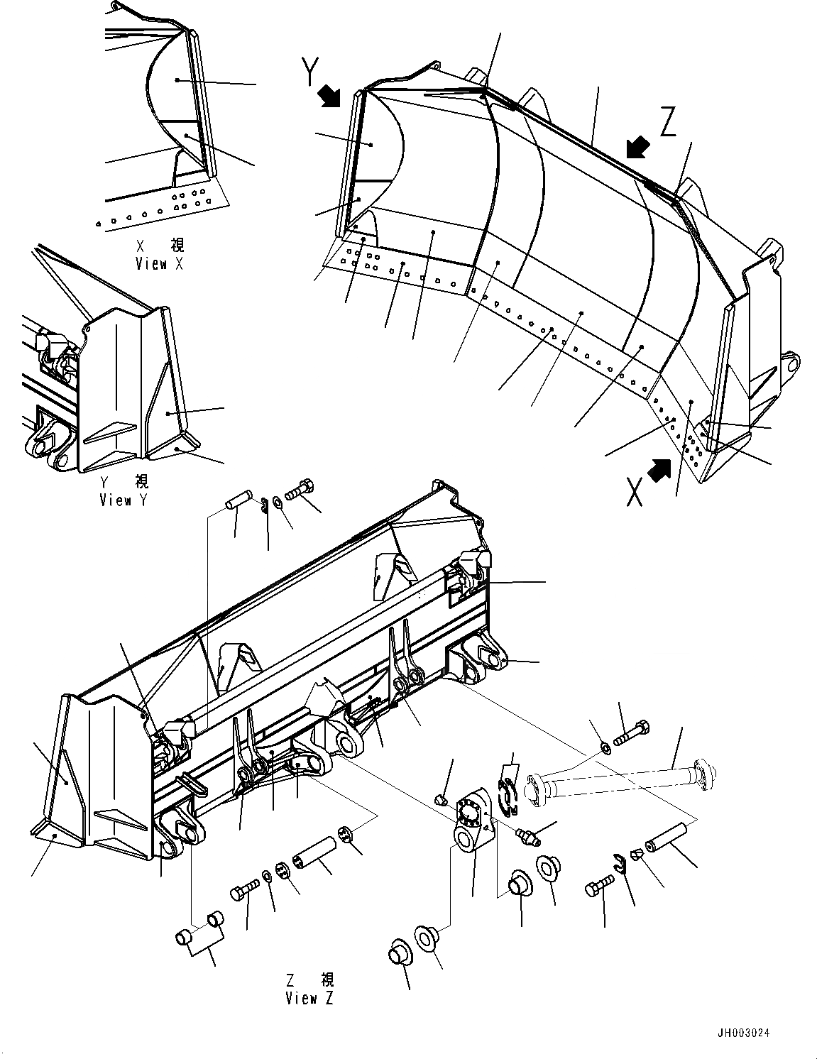 Схема запчастей Komatsu D375A-6R - DOZER ОТВАЛ, ОТВАЛ (№-) DOZER ОТВАЛ, ДЛЯ УСИЛ. U DOZER, THICK WALL END BIT ТИП