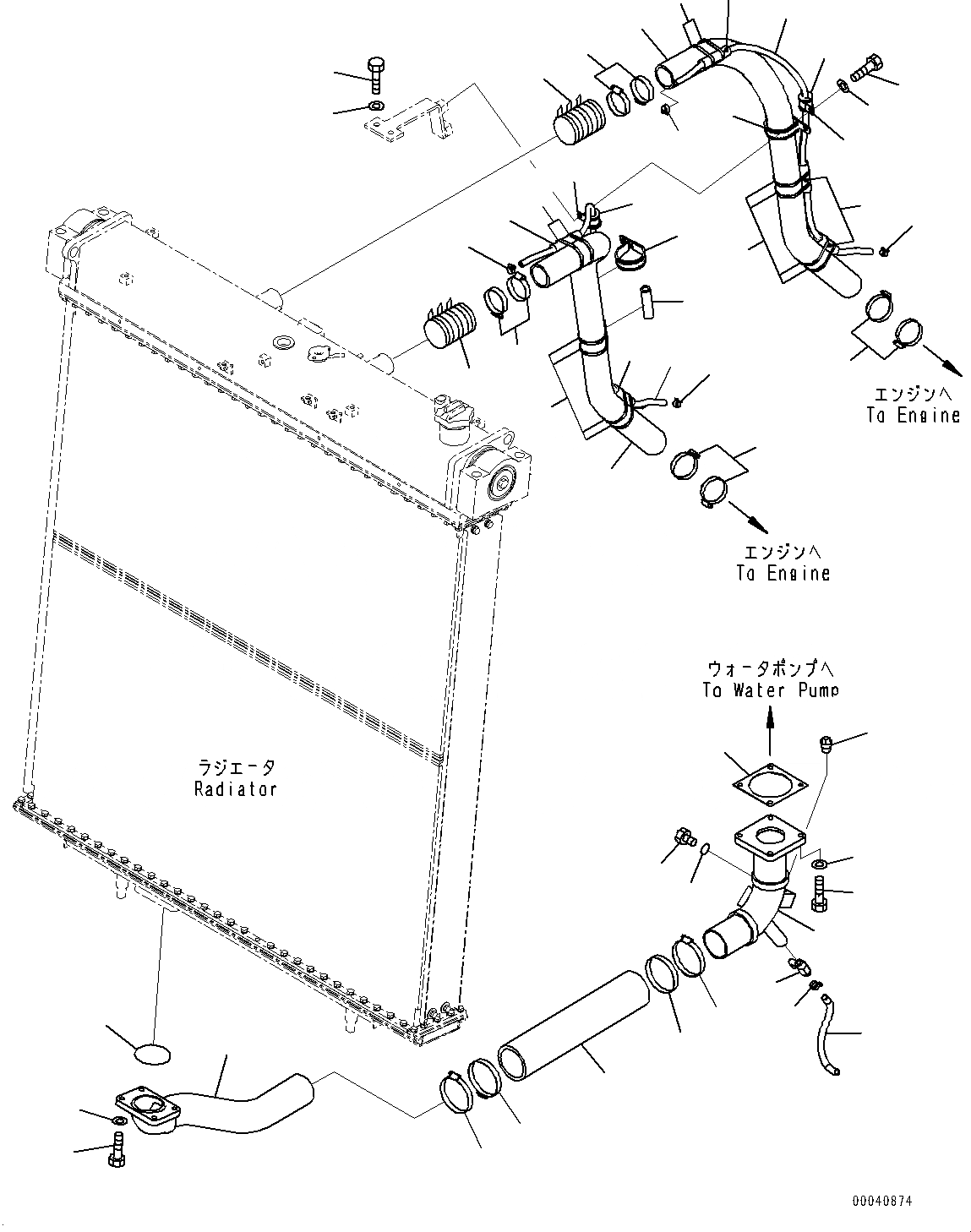 Схема запчастей Komatsu D475ASD-5E0 - ХЛАДАГЕНТ ТРУБЫ, ВОДН. ГИДРОЛИНИЯ (/) (№7-) ХЛАДАГЕНТ ТРУБЫ