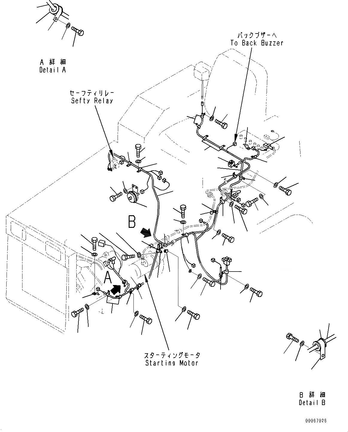 Схема запчастей Komatsu D21A-8E0 - ЭЛЕКТРИКА, ПРОВОДКА И ЗВУК. СИГНАЛ. (№9-) ЭЛЕКТРИКА, С MONO РЫЧАГ РУЛЕВ. УПРАВЛЕНИЕ