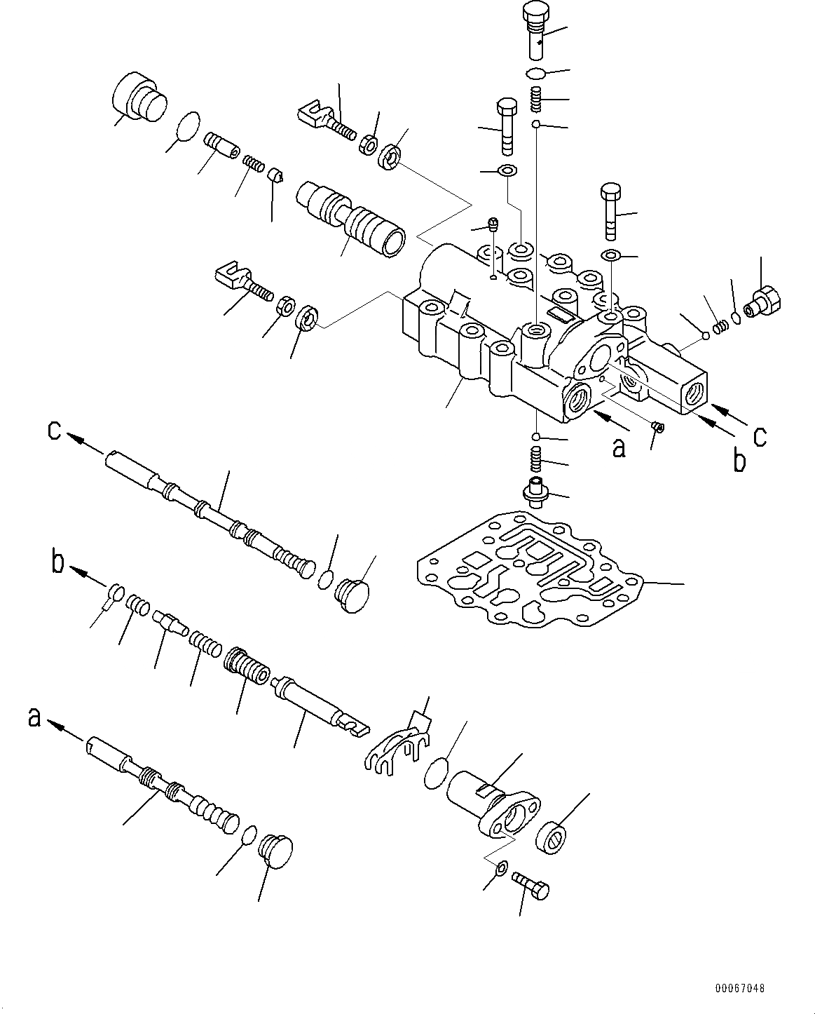 Схема запчастей Komatsu D21A-8E0 - ТРАНСМИССИЯ, SHIFT КЛАПАН (№9-) ТРАНСМИССИЯ, С ПЕРЕД. - РЕВЕРС ТРАНСМИССИЯ