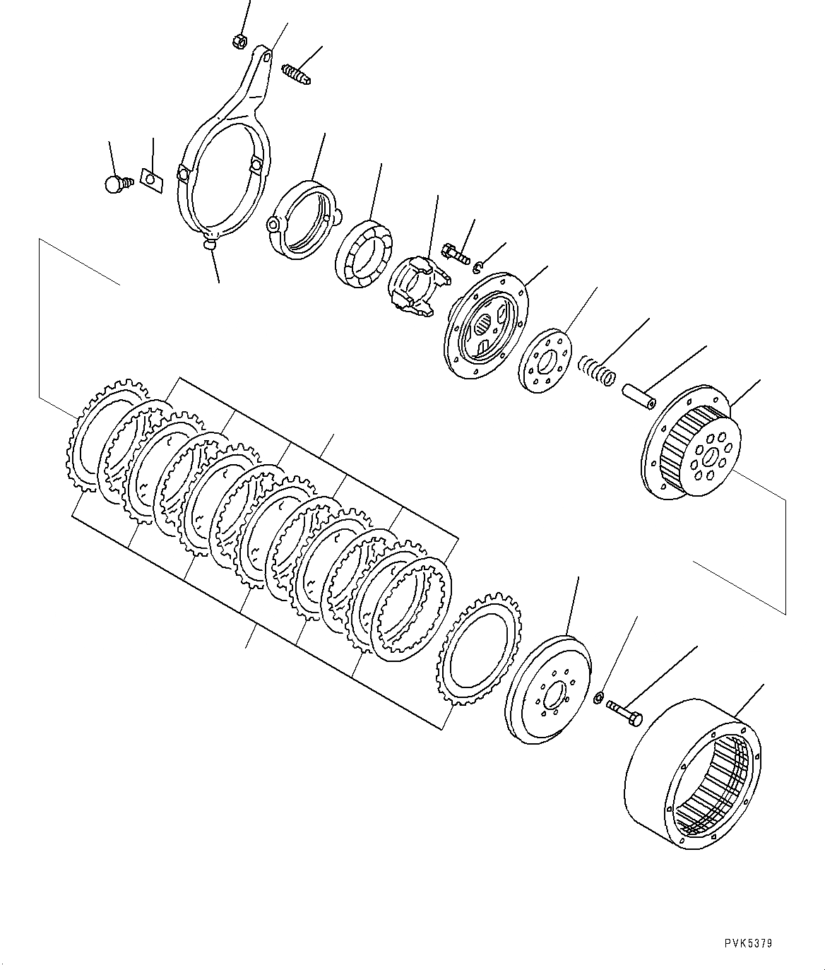 Схема запчастей Komatsu D21A-8E0 - БОРТОВ. ФРИКЦИОН (№9-) БОРТОВ. ФРИКЦИОН, ДЛЯ ПЕРЕД. - РЕВЕРС ТРАНСМИССИЯ