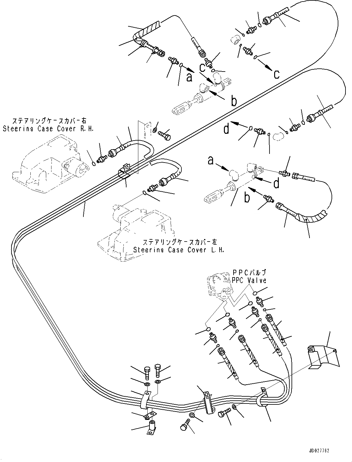 Схема запчастей Komatsu D21A-8E0 - КЛАПАН УПРАВЛЕНИЯ ПОВОРОТОМ, ЦИЛИНДР РУЛЕВ. УПР-Я ТРУБЫ (№9-) КЛАПАН УПРАВЛЕНИЯ ПОВОРОТОМ, С MONO РЫЧАГ РУЛЕВ. УПРАВЛЕНИЕ