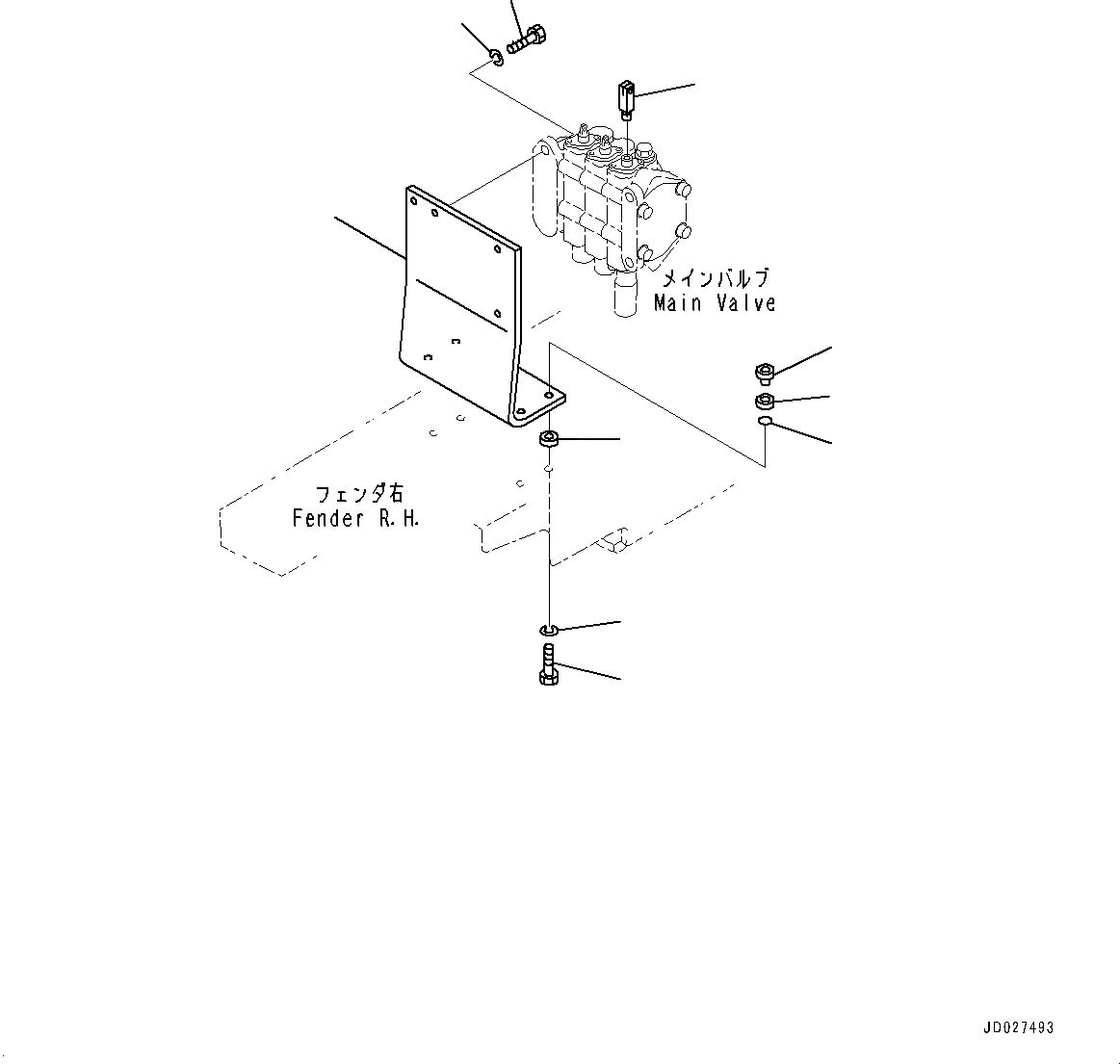 Схема запчастей Komatsu D21A-8E0 - ГИДРАВЛ МАСЛ. УПРАВЛЯЮЩ. КЛАПАН, КРЕПЛЕНИЕ (№9-) ГИДРАВЛ МАСЛ. УПРАВЛЯЮЩ. КЛАПАН, 3-Х СЕКЦИОНН.