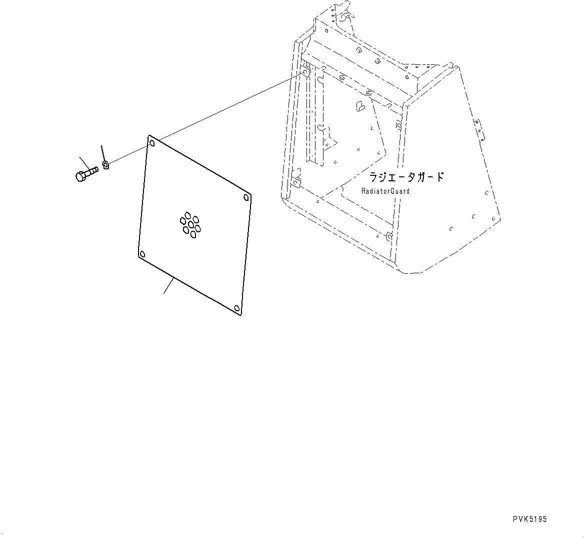 Схема запчастей Komatsu D21A-8E0 - ЗАСЛОНКА РАДИАТОРА (№9-) ЗАСЛОНКА РАДИАТОРА, УСИЛЕНН., PERДЛЯATION ТИП
