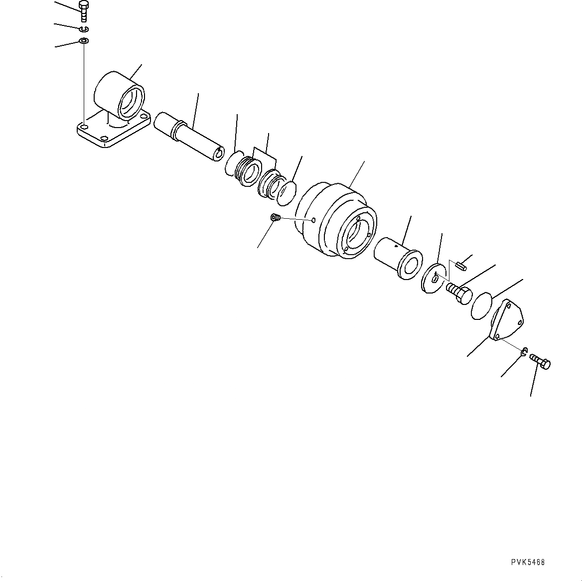 Схема запчастей Komatsu D21A-8E0 - ПОДДЕРЖИВАЮЩИЙ КАТОК, (№9-99) ПОДДЕРЖИВАЮЩИЙ КАТОК