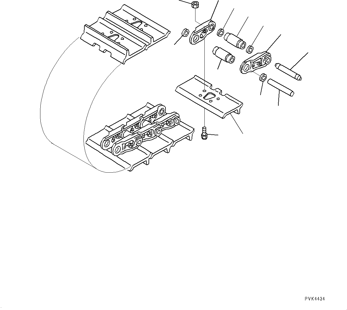 Схема запчастей Komatsu D21A-8E0 - ГУСЕНИЦЫ ASSEMBLY (№9-) ГУСЕНИЦЫ ASSEMBLY, СМАЗ. УПЛОТНЕНИЕED ТИП И МАЧТАER ПАЛЕЦ, ОДИНОЧН. ГРУНТОЗАЦЕП, MM ШИР., TОБОД КОЛЕСАMING