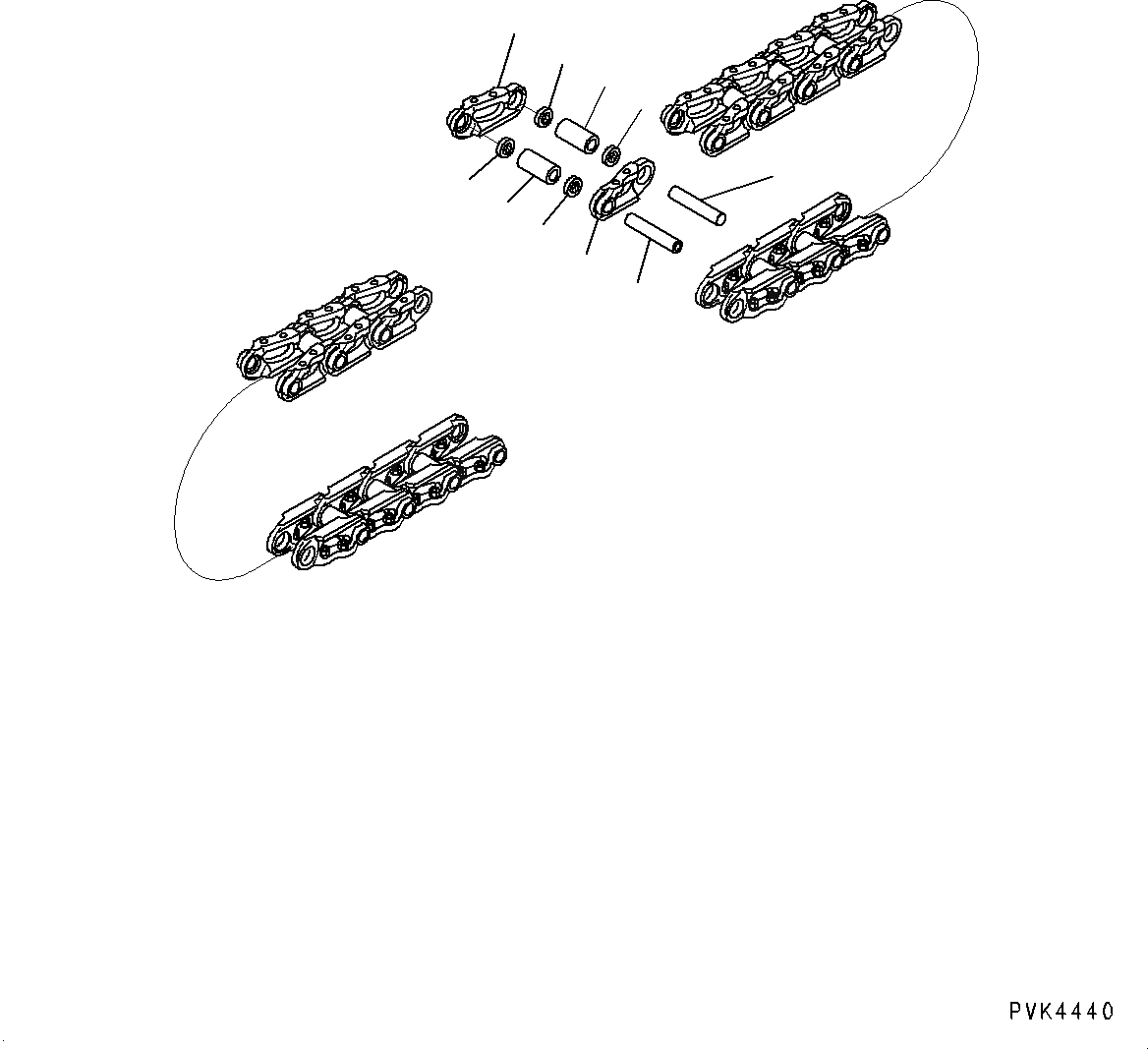 Схема запчастей Komatsu D21A-8E0 - ГУСЕН. ЦЕПЬ ASSEMBLY (№9-) ГУСЕН. ЦЕПЬ ASSEMBLY, СМАЗ. УПЛОТНЕНИЕED ТИП, СО СЦЕПНЫМ ПАЛЬЦЕМ, 78 SET