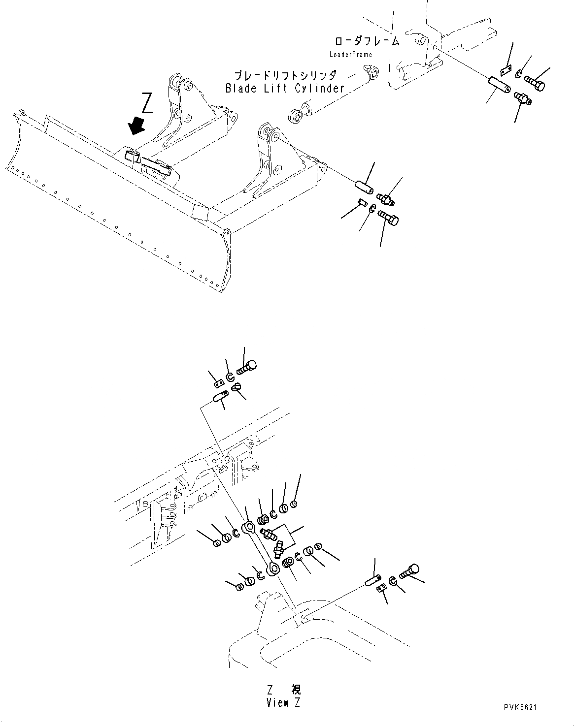 Схема запчастей Komatsu D21A-8E0 - DOZER РЫЧАГ И БАЛКА, ЦЕНТР. БАЛКА ROD И ГИДРОЦИЛИНДР ПОДЪЕМА ПАЛЕЦ (№9-) DOZER РЫЧАГ И БАЛКА, С ПОВОРОТН. ОТВАЛ С ИЗМ. УГЛОМ DOZER