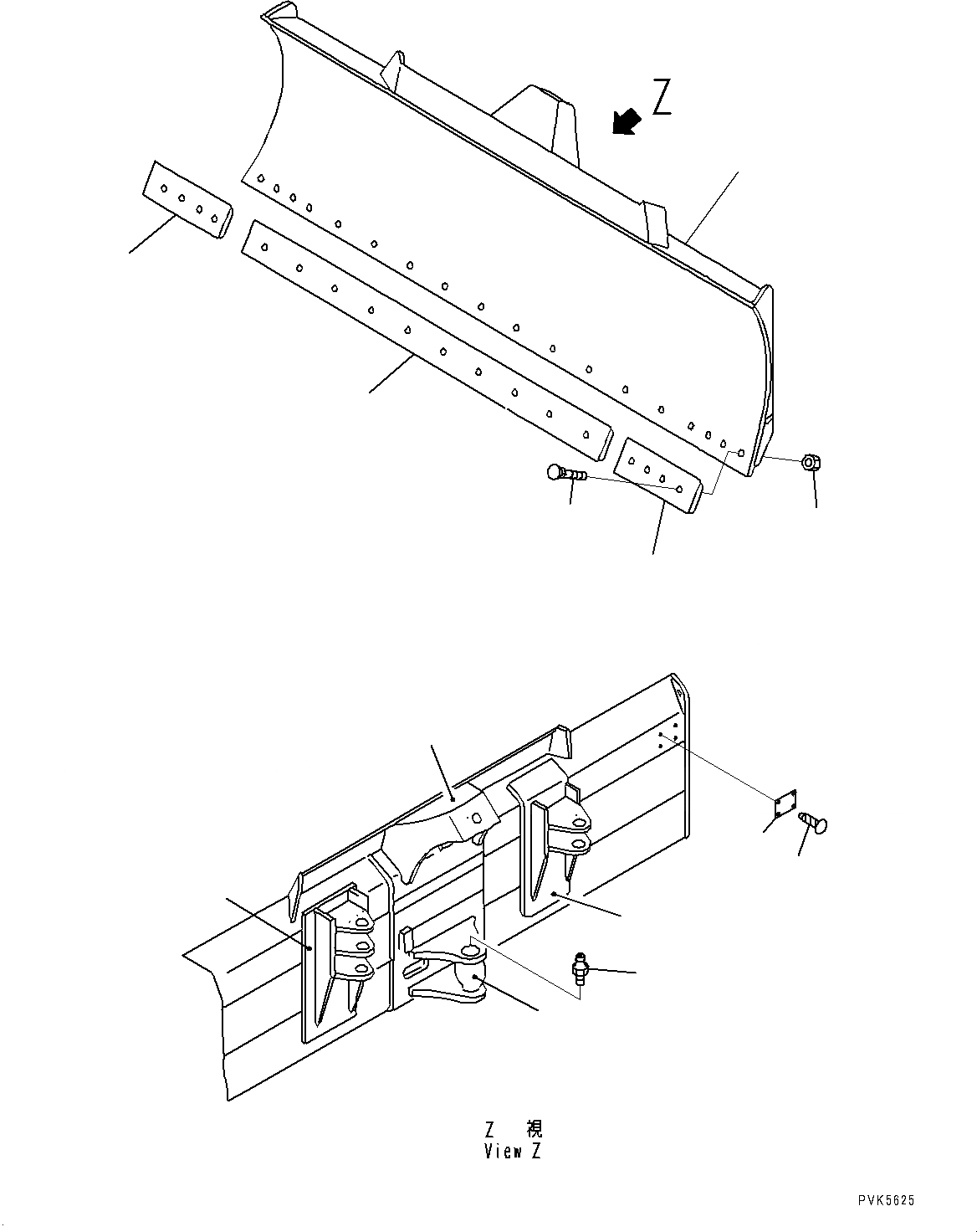 Схема запчастей Komatsu D21A-8E0 - DOZER ОТВАЛ (№9-) DOZER ОТВАЛ, С ПОВОРОТН. ОТВАЛ С ИЗМ. УГЛОМ DOZER