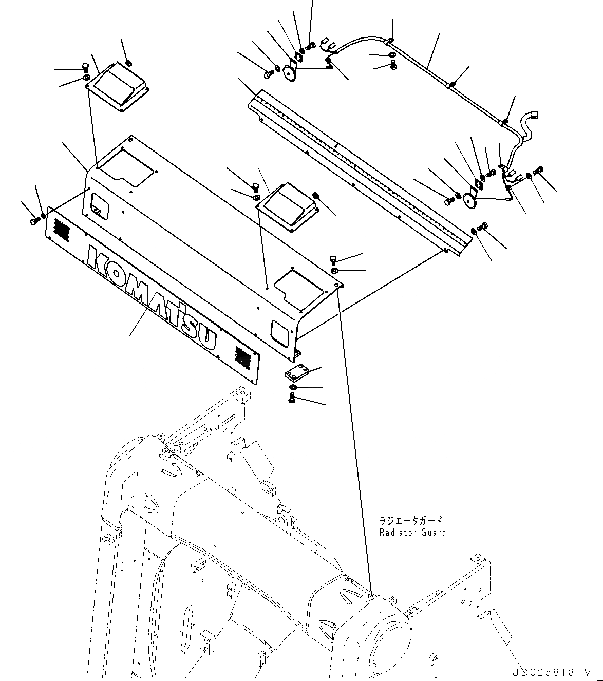 Схема запчастей Komatsu D475ASD-5E0 - ЗАЩИТА РАДИАТОРА, ГОЛОВНОЕ ОСВЕЩЕНИЕ ПРОВОДКА (№7-) ЗАЩИТА РАДИАТОРА, MINING СПЕЦ-ЯIFICATION