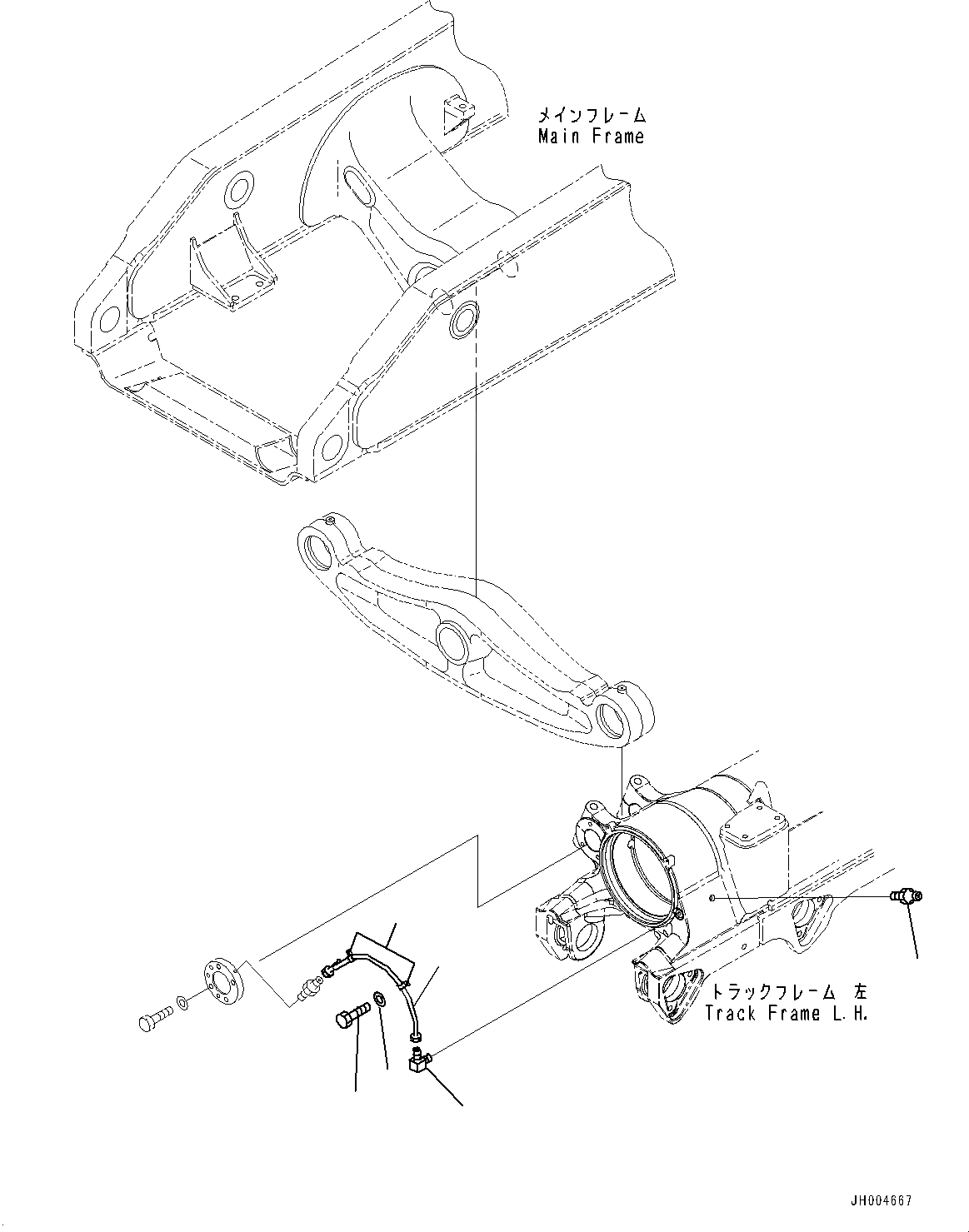 Схема запчастей Komatsu D475ASD-5E0 - ГУСЕНИЧНАЯ РАМА, БАЛКА БАЛАНСИРА СМАЗКА, ЛЕВ. (№8-) ГУСЕНИЧНАЯ РАМА, С ЗАЩИТА ОПОРНЫХ КАТКОВ, ДЛЯ ХОЛОДН. AREA СПЕЦ-ЯIFICATION A (- DEG C)