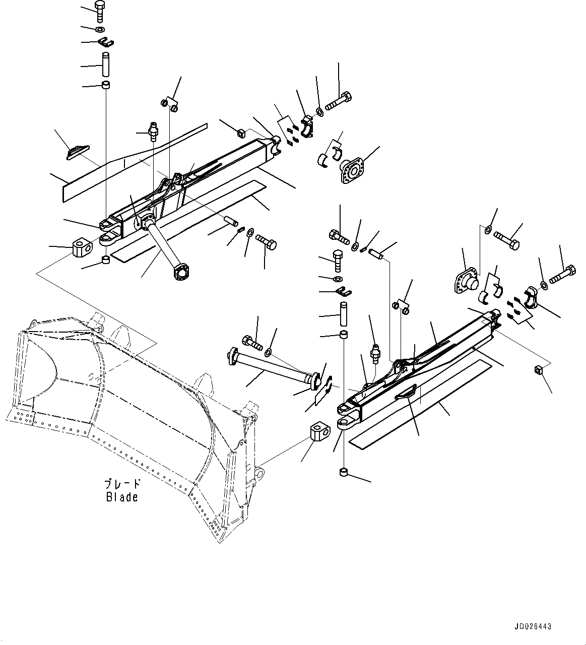 Схема запчастей Komatsu D475ASD-5E0 - DOZER РАМА, РУКОЯТЬ И РАМА (№7-) DOZER РАМА