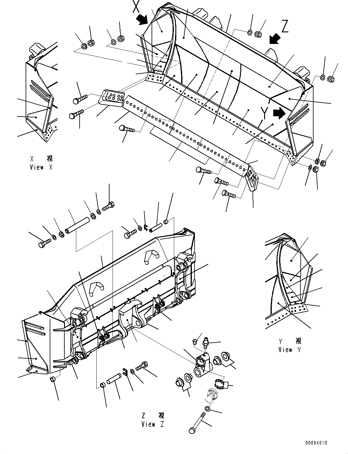 Схема запчастей Komatsu D475ASD-5E0 - ОТВАЛ, РЕЖУЩ. КРОМКА И END BIT (№7-) ОТВАЛ, УДАЛЕНН. СИСТ. СМАЗКИ