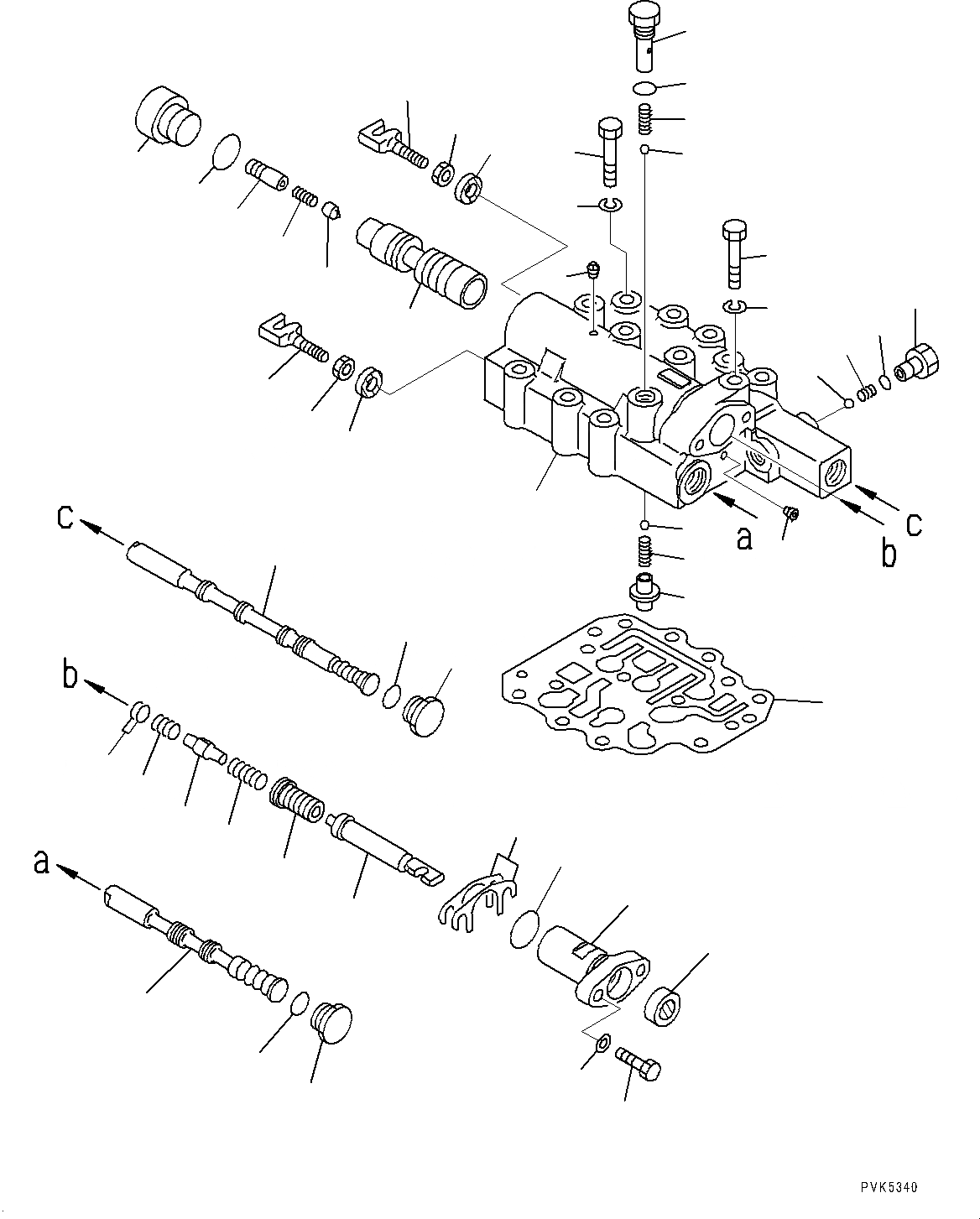 Схема запчастей Komatsu D21P-8E0 - ТРАНСМИССИЯ, SHIFT КЛАПАН (№9-) ТРАНСМИССИЯ, С ПЕРЕД. - РЕВЕРС ТРАНСМИССИЯ