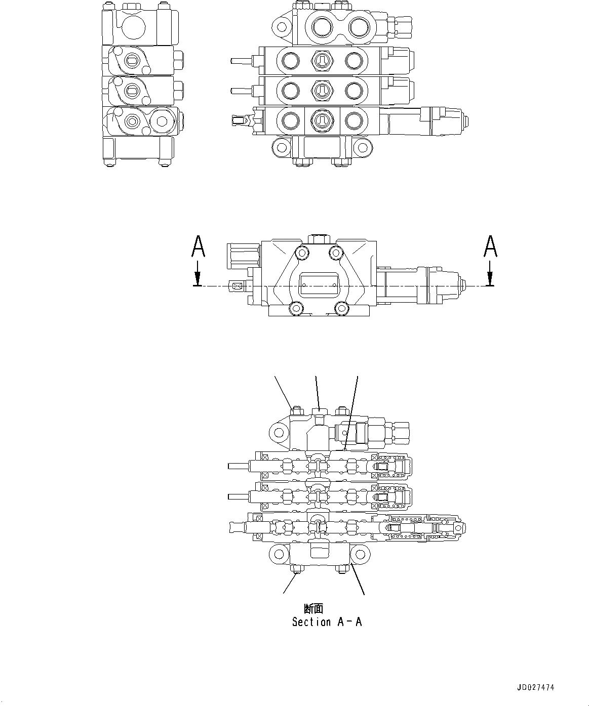 Схема запчастей Komatsu D21P-8E0 - ГИДРАВЛ МАСЛ. УПРАВЛЯЮЩ. КЛАПАН, ВНУТР. ЧАСТИ (/7) (№9-) ГИДРАВЛ МАСЛ. УПРАВЛЯЮЩ. КЛАПАН, 3-Х СЕКЦИОНН.