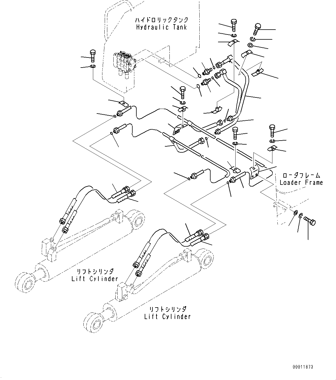 Схема запчастей Komatsu D21P-8E0 - DOZER ЦИЛИНДР ПОДЪЕМА ОТВАЛА ТРУБЫ (№9-) DOZER ЦИЛИНДР ПОДЪЕМА ОТВАЛА ТРУБЫ, ДЛЯ ПЕРЕД. - РЕВЕРС ТРАНСМИССИЯ