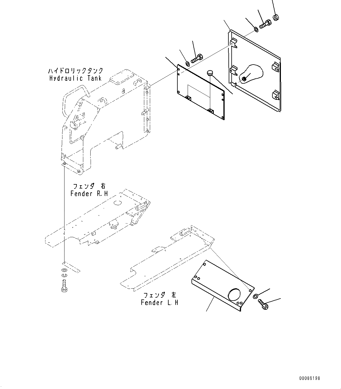 Схема запчастей Komatsu D21P-8E0 - ЗАДН. КРЫШКА (№9-) ЗАДН. КРЫШКА, БЕЗ ЗАДН. -НАВЕСН. ОБОРУД