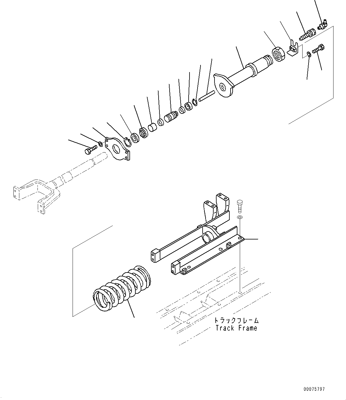 Схема запчастей Komatsu D21P-8E0 - ОПОРНЫЙ ЭЛЕМЕНТ ЛЕНИВЦА, ОПОРНЫЙ ЭЛЕМЕНТ ЛЕНИВЦА, ЛЕВ. (№9-) ОПОРНЫЙ ЭЛЕМЕНТ ЛЕНИВЦА, УСИЛЕНН.