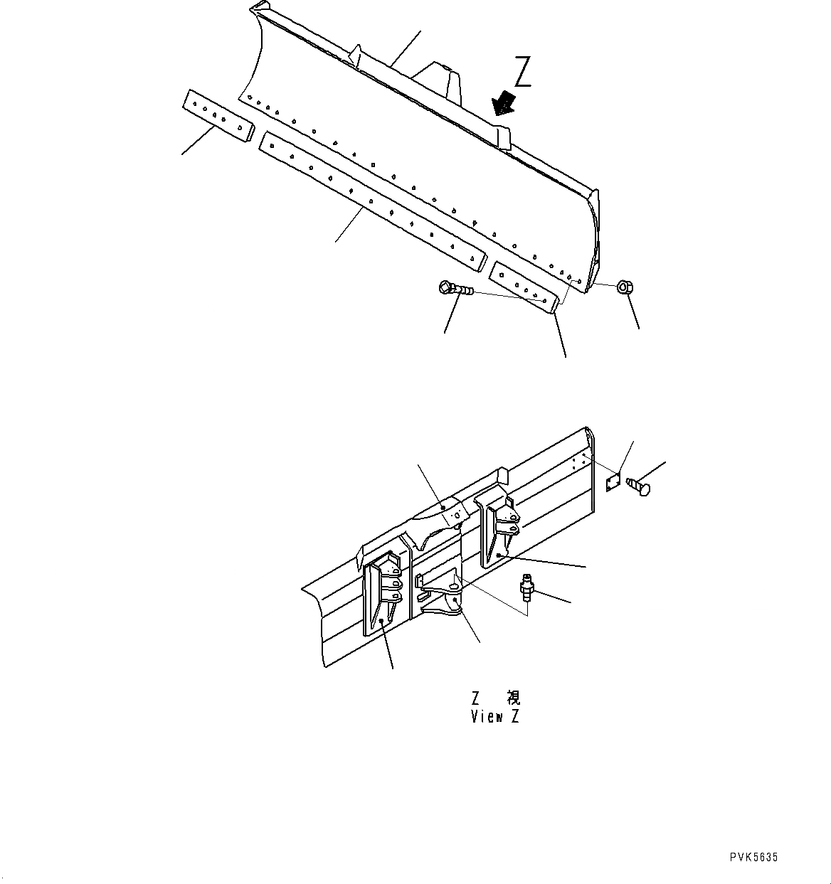Схема запчастей Komatsu D21P-8E0 - DOZER ОТВАЛ (№9-) DOZER ОТВАЛ