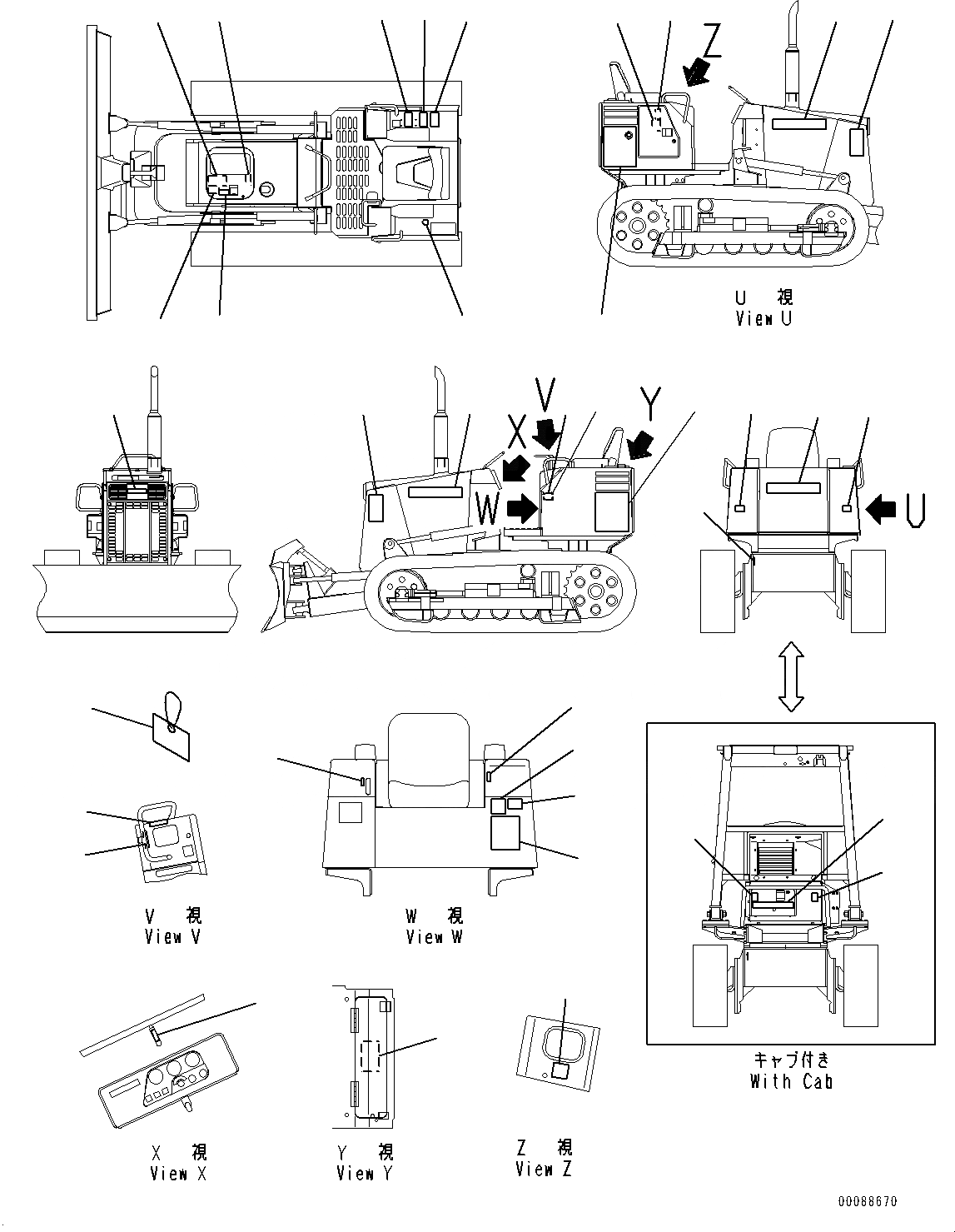 Схема запчастей Komatsu D21P-8E0 - МАРКИРОВКА (№9-) МАРКИРОВКА, АНГЛ.