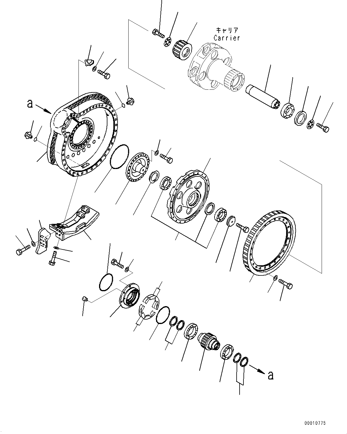 Схема запчастей Komatsu D475A-5E0 - КОНЕЧНАЯ ПЕРЕДАЧА, FINAL КОРПУС ШЕСТЕРЕНН. ПЕРЕДАЧИ ЛЕВ. (/) (№7-) КОНЕЧНАЯ ПЕРЕДАЧА, С ЗАЩИТА ОПОРНЫХ КАТКОВ, ЗВЕЗДОЧКА TEETH СПЕЦ-ЯIFICATION