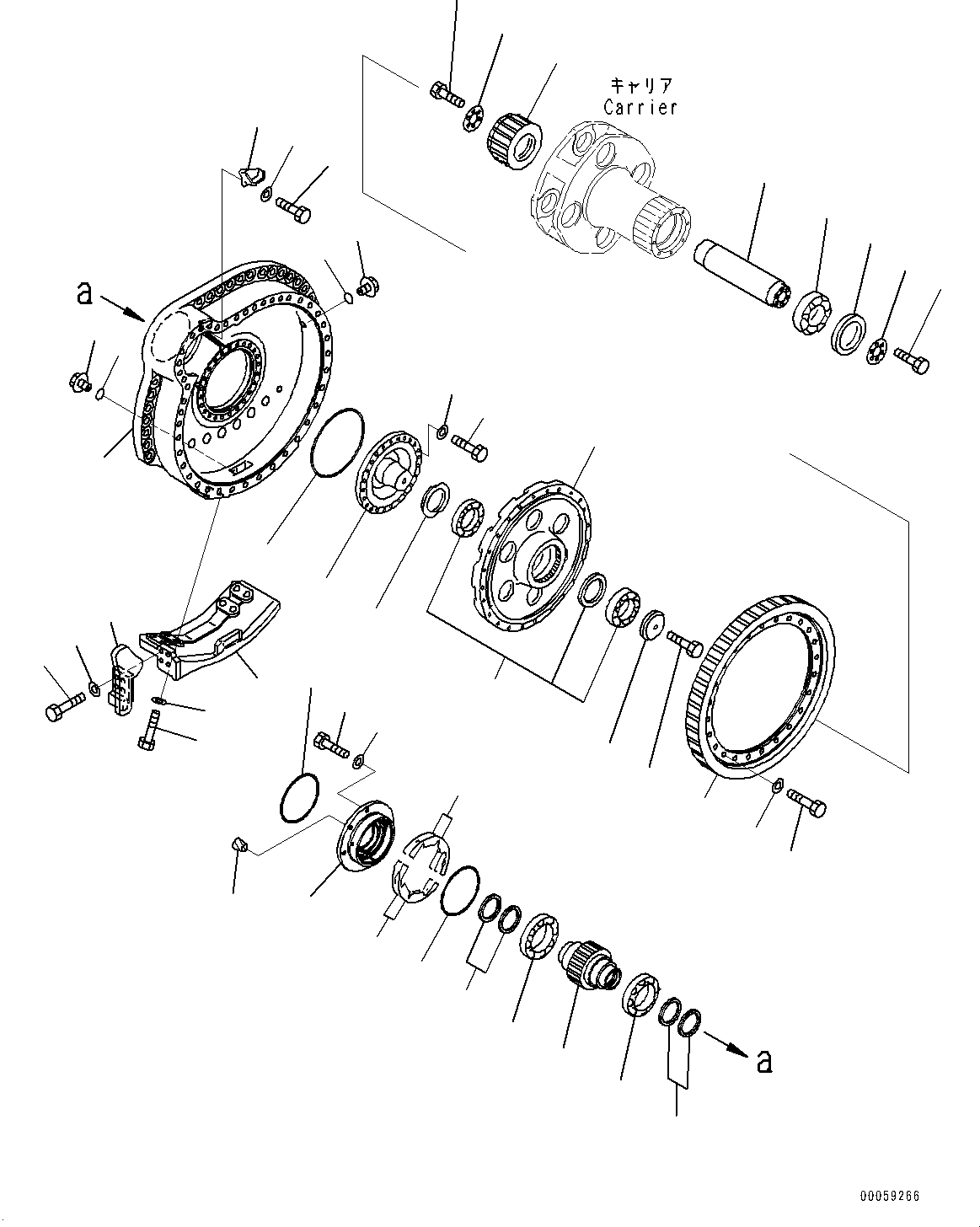 Схема запчастей Komatsu D475A-5E0 - КОНЕЧНАЯ ПЕРЕДАЧА, FINAL КОРПУС ШЕСТЕРЕНН. ПЕРЕДАЧИ ЛЕВ. (/) (№7-) КОНЕЧНАЯ ПЕРЕДАЧА, С ПОЛН. LENGTH ЗАЩИТА ОПОРНЫХ КАТКОВ