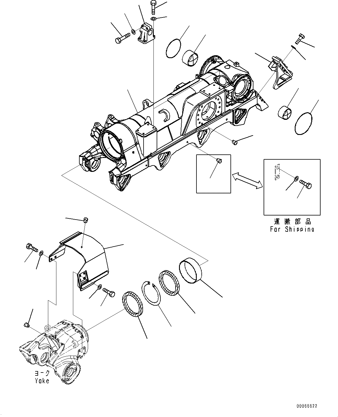Схема запчастей Komatsu D475A-5E0 - ГУСЕНИЧНАЯ РАМА, ЛЕВ. (№7-) ГУСЕНИЧНАЯ РАМА, С ЗАЩИТА ОПОРНЫХ КАТКОВ
