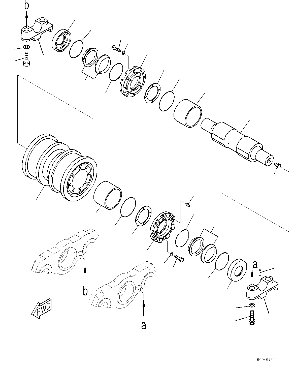 Схема запчастей Komatsu D475A-5E0 - ГУСЕНИЧНАЯ РАМА, ОПОРНЫЙ КАТОК, ЛЕВ. (/) (№-7) ГУСЕНИЧНАЯ РАМА, С ЗАЩИТА ОПОРНЫХ КАТКОВ, ОТВАЛ С ДВОЙН. ПЕРЕКОСОМ, ДЛЯ ХОЛОДН. AREA СПЕЦ-ЯIFICATION A (- DEG C)