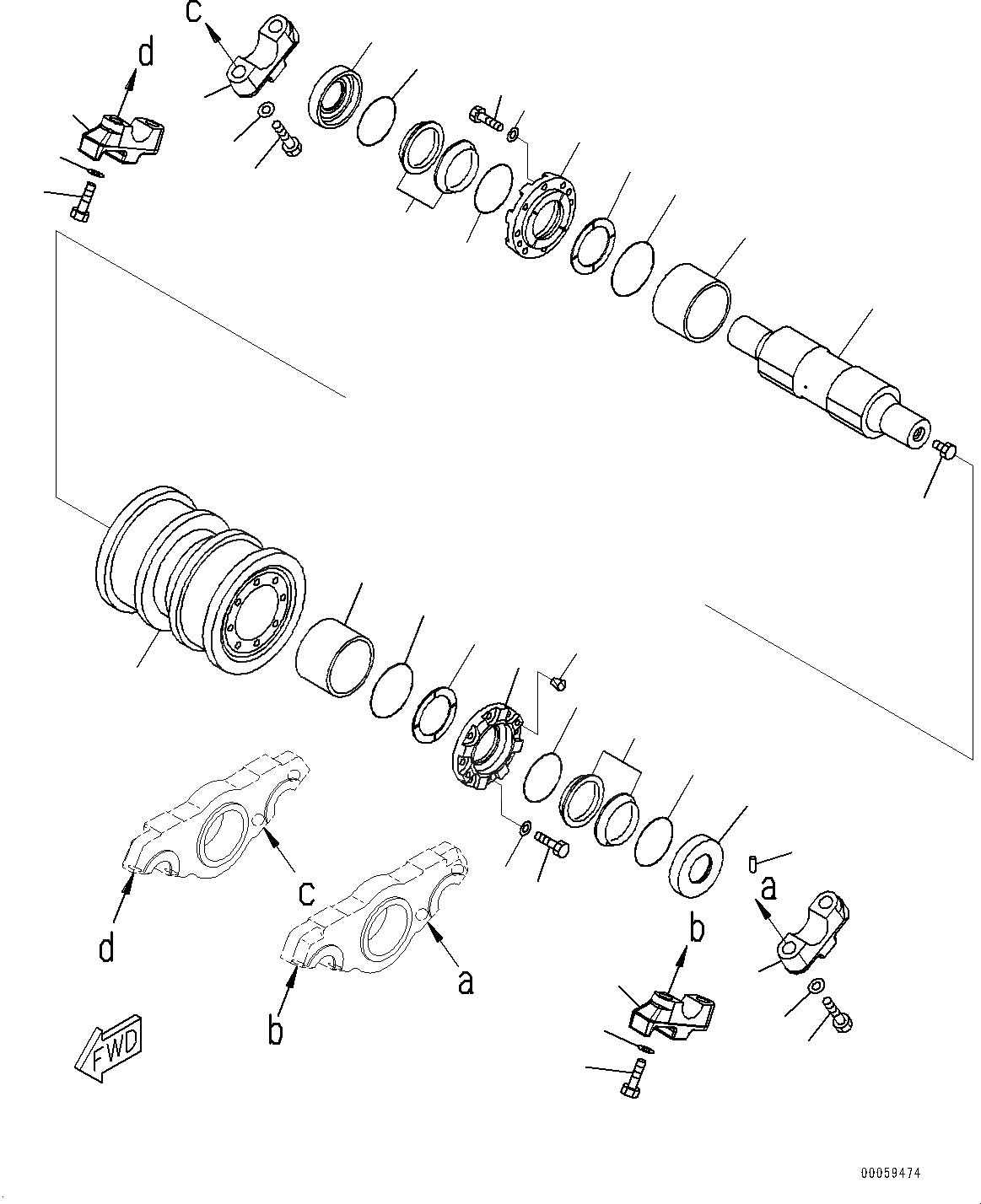 Схема запчастей Komatsu D475A-5E0 - ГУСЕНИЧНАЯ РАМА, ОПОРНЫЙ КАТОК, 4, ЛЕВ. (/) (№7-) ГУСЕНИЧНАЯ РАМА, С ПОЛН. LENGTH ЗАЩИТА ОПОРНЫХ КАТКОВ