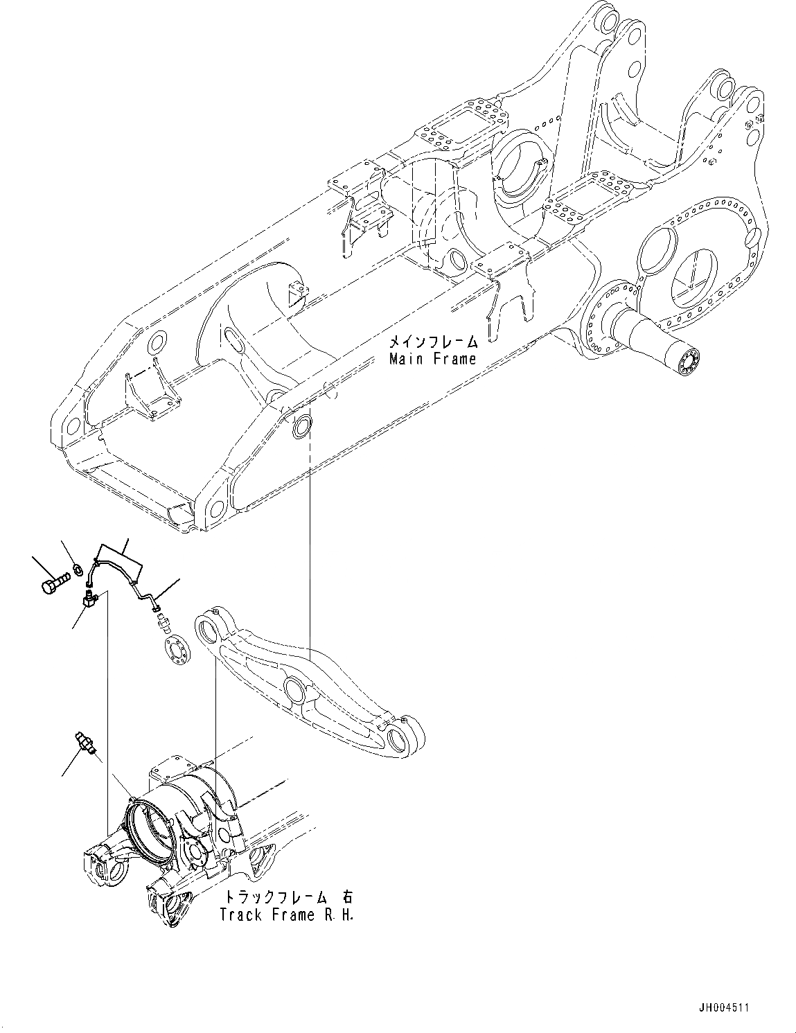 Схема запчастей Komatsu D475A-5E0 - ГУСЕНИЧНАЯ РАМА, БАЛКА БАЛАНСИРА СМАЗКА, ПРАВ. (№7-) ГУСЕНИЧНАЯ РАМА, С ЗАЩИТА ОПОРНЫХ КАТКОВ, ДЛЯ ХОЛОДН. AREA СПЕЦ-ЯIFICATION A (- DEG C), ОТВАЛ С ДВОЙН. ПЕРЕКОСОМ, WEAR RESISTING ВТУЛКА