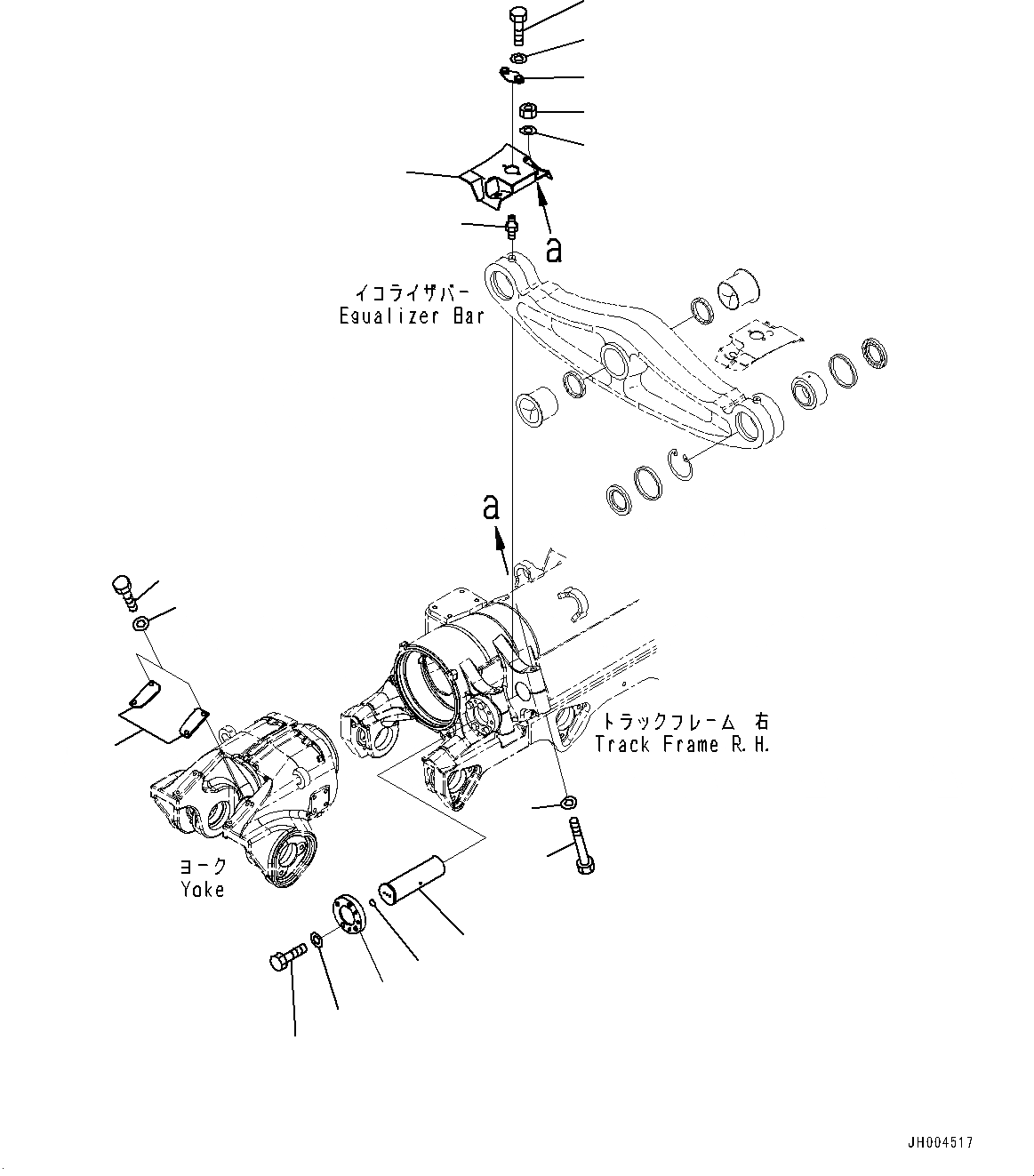 Схема запчастей Komatsu D475A-5E0 - ГУСЕНИЧНАЯ РАМА,  ПАЛЕЦ, ПРАВ. (№7-7) ГУСЕНИЧНАЯ РАМА, С ЗАЩИТА ОПОРНЫХ КАТКОВ, ДЛЯ ХОЛОДН. AREA СПЕЦ-ЯIFICATION A (- DEG C), ОТВАЛ С ДВОЙН. ПЕРЕКОСОМ, WEAR RESISTING ВТУЛКА