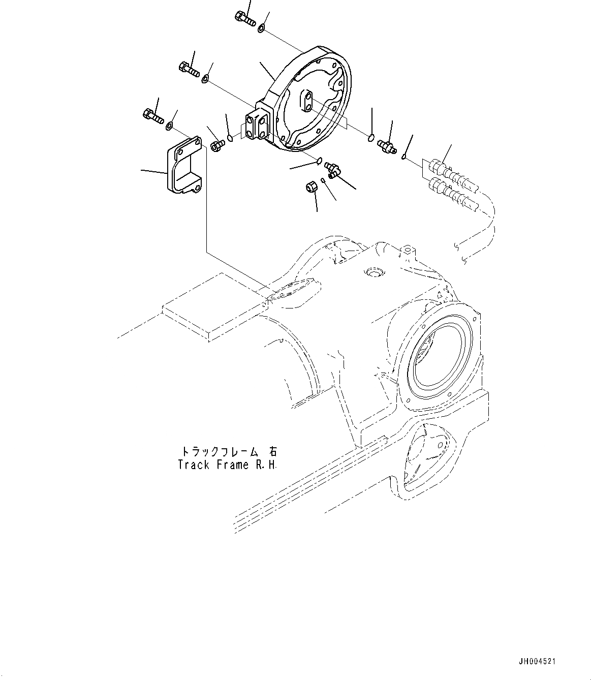 Схема запчастей Komatsu D475A-5E0 - ГУСЕНИЧНАЯ РАМА, ПАТРУБОК И COVER, ПРАВ. (№7-) ГУСЕНИЧНАЯ РАМА, С ЗАЩИТА ОПОРНЫХ КАТКОВ, ДЛЯ ХОЛОДН. AREA СПЕЦ-ЯIFICATION A (- DEG C), ОТВАЛ С ДВОЙН. ПЕРЕКОСОМ, WEAR RESISTING ВТУЛКА