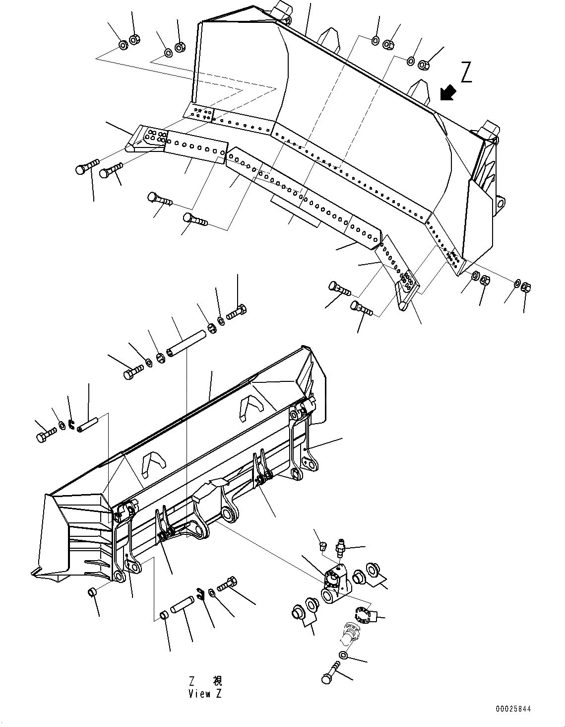 Схема запчастей Komatsu D475A-5E0 - ОТВАЛ, РЕЖУЩ. КРОМКА И END BIT (№7-) ОТВАЛ, УГОЛЬН.