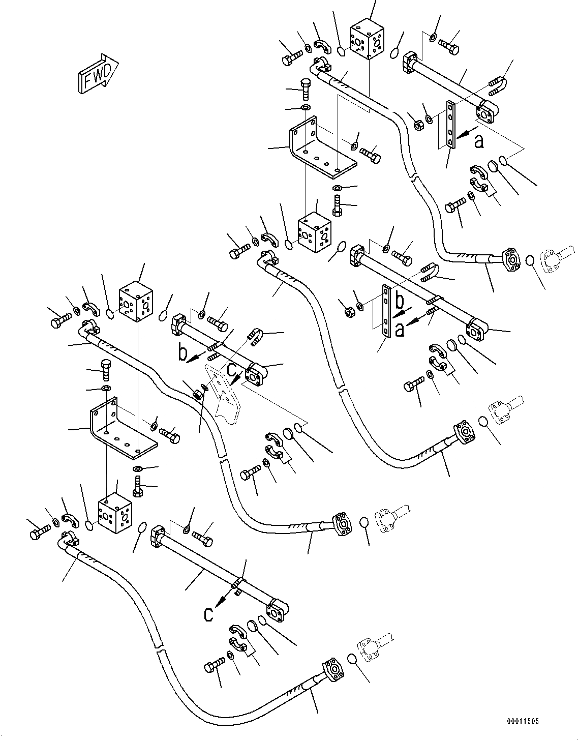 Схема запчастей Komatsu D475A-5E0 - ГИДРОЛИНИЯ РЫХЛИТЕЛЯ (№7-) ГИДРОЛИНИЯ РЫХЛИТЕЛЯ