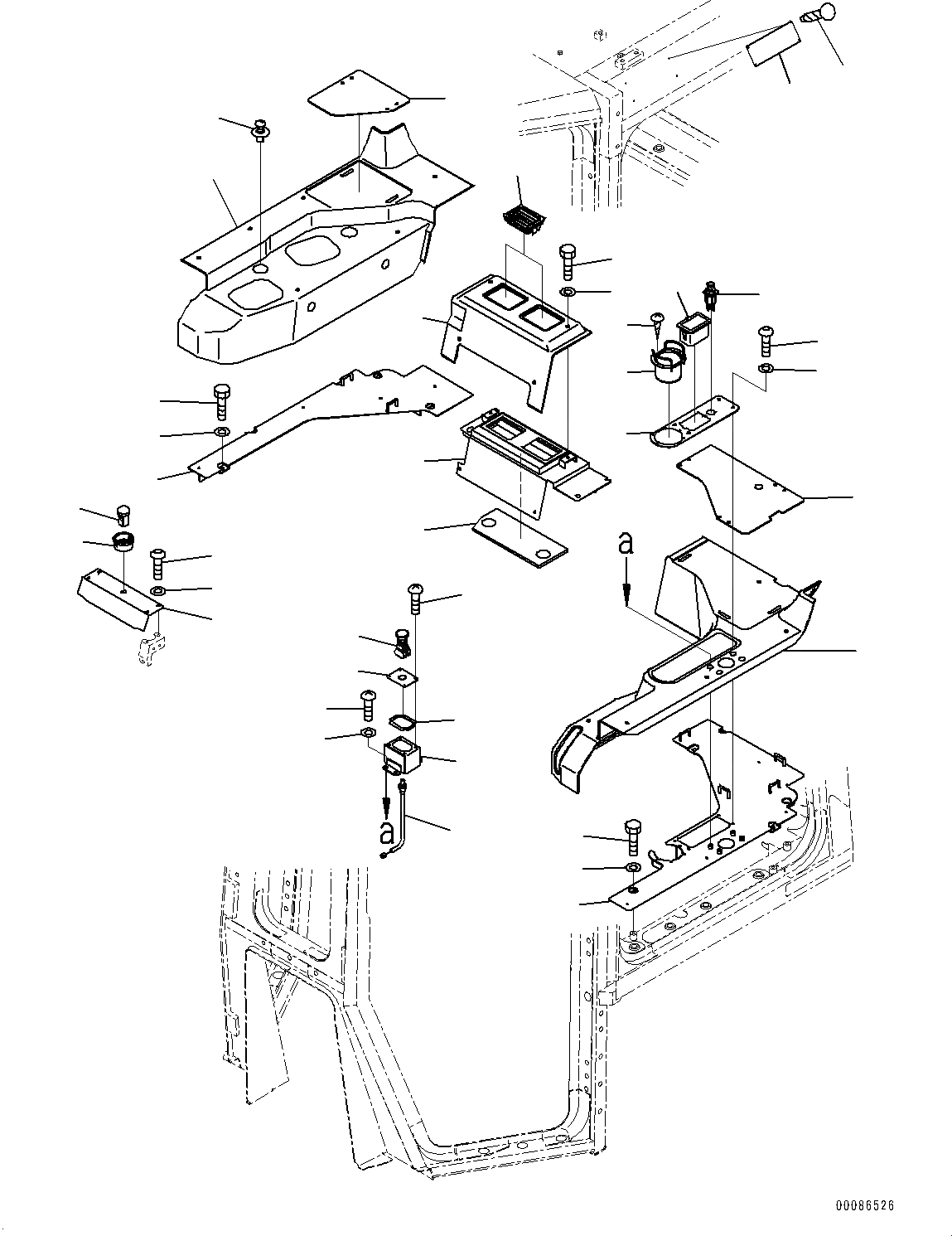 Схема запчастей Komatsu D475A-5E0 - КАБИНА, ЧАСТИ ОБШИВКИ (/) (№7-) КАБИНА, С AM-FM STEREO РАДИО, CASSETTE, СЕВ. АМЕРИКА, КОЗЫРЕК, ДВИГАТЕЛЬ ЭКСТРЕНН. SHUT, MINING СПЕЦ-ЯIFICATION