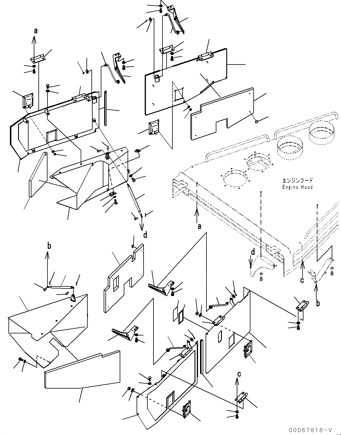 Схема запчастей Komatsu D475A-5E0 - КАПОТ И БОКОВ. КРЫШКА ГРУППА, БОКОВ. КРЫШКА (/) (№7-) КАПОТ И БОКОВ. КРЫШКА ГРУППА, ЗАЩИТА РАДИАТОРА КРЕПЛЕНИЕ И РУЧКА, RIO TINTO СПЕЦ-ЯIFICATION