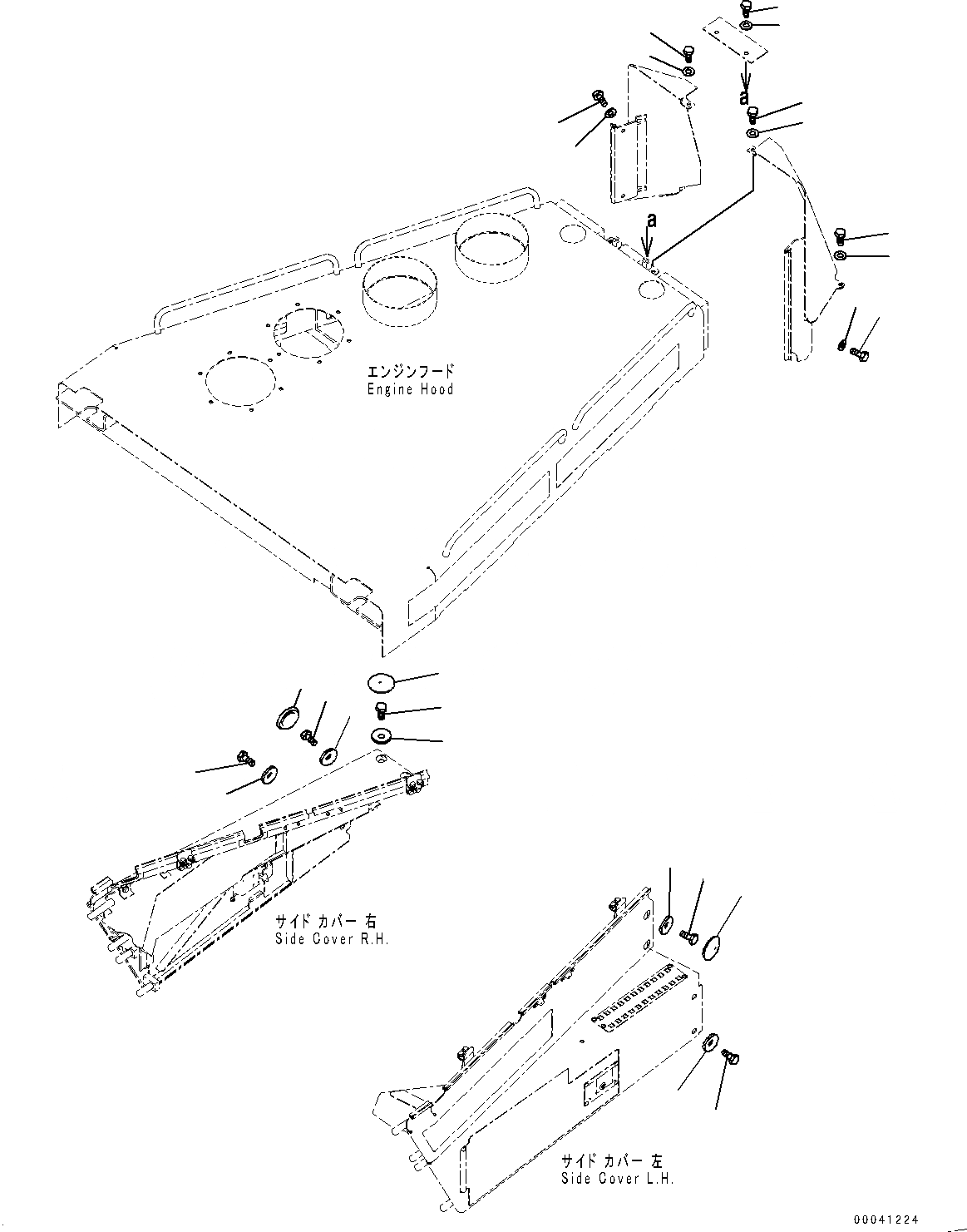 Схема запчастей Komatsu D475A-5E0 - КАПОТ И БОКОВ. КРЫШКА ГРУППА, БОЛТ И КРЫШКА (№7-) КАПОТ И БОКОВ. КРЫШКА ГРУППА, ЗАЩИТА РАДИАТОРА КРЕПЛЕНИЕ И РУЧКА, MINING СПЕЦ-ЯIFICATION