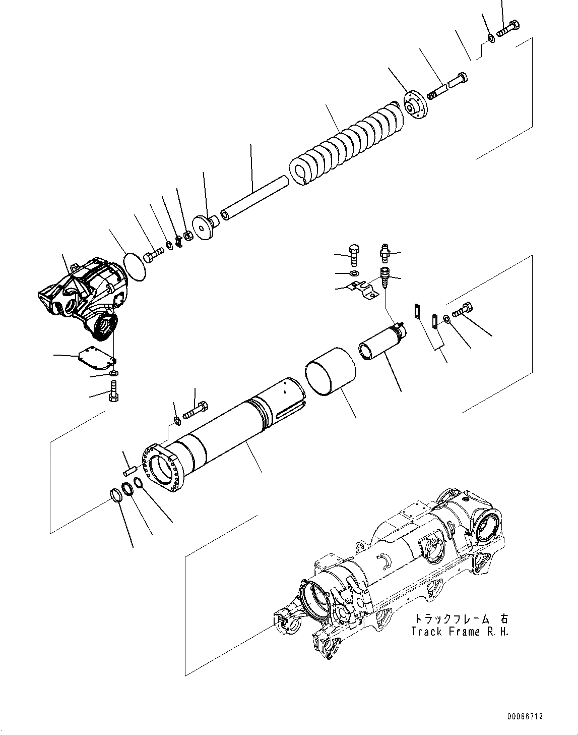 Схема запчастей Komatsu D475A-5E0 - ГУСЕНИЧНАЯ РАМА, ПРУЖИНА, ПРАВ. (№-) ГУСЕНИЧНАЯ РАМА, С ЗАЩИТА ОПОРНЫХ КАТКОВ, ОТВАЛ С ДВОЙН. ПЕРЕКОСОМ, ДЛЯ ХОЛОДН. AREA СПЕЦ-ЯIFICATION A (- DEG C), CHINA