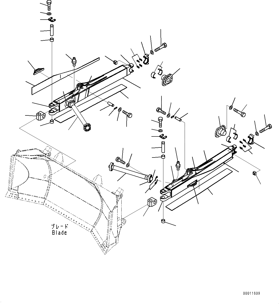 Схема запчастей Komatsu D475A-5E0 - DOZER РАМА, РУКОЯТЬ И РАМА (№7-) DOZER РАМА, ОТВАЛ С ДВОЙН. ПЕРЕКОСОМ СПЕЦ-ЯIFICATION