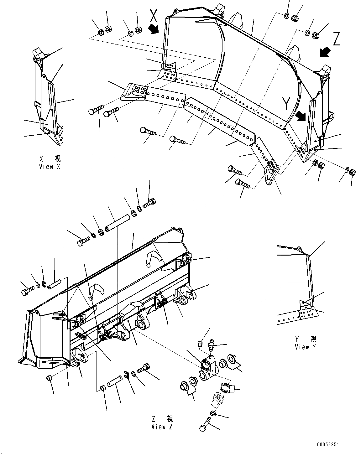 Схема запчастей Komatsu D475A-5E0 - ОТВАЛ, РЕЖУЩ. КРОМКА И END BIT (№7-) ОТВАЛ, ПОЛН. U, ДЛЯ KA