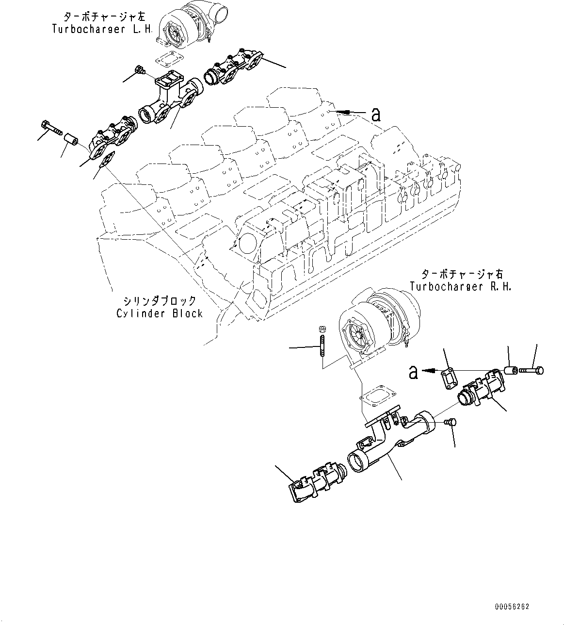 Схема запчастей Komatsu SAA12V140E-3A - ВЫПУСКНОЙ КОЛЛЕКТОР (№9-) ВЫПУСКНОЙ КОЛЛЕКТОР, БЕЗ ДАТЧИКА