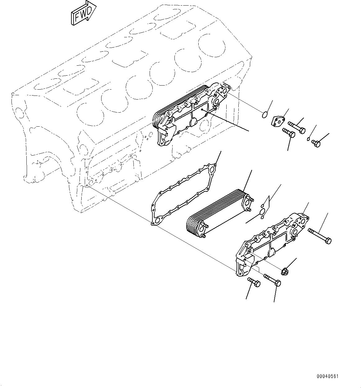 Схема запчастей Komatsu SAA12V140E-3A - ДВИГАТЕЛЬ МАСЛООХЛАДИТЕЛЬ (№9-) ДВИГАТЕЛЬ МАСЛООХЛАДИТЕЛЬ