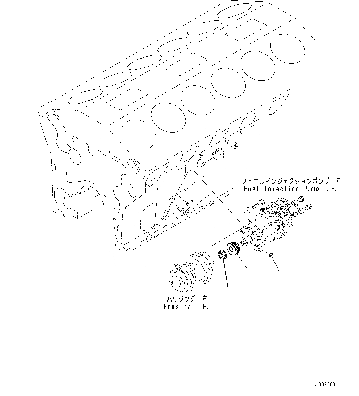 Схема запчастей Komatsu SAA12V140E-3A - ТОПЛИВН. НАСОС, КРЕПЛЕНИЕ (/) (№9-) ТОПЛИВН. НАСОС