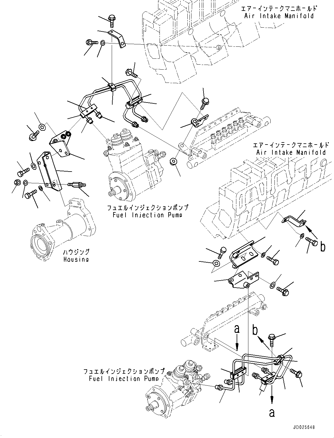 Схема запчастей Komatsu SAA12V140E-3A - ТОПЛИВН. ТРУБКИ ВПРЫСКА, COMMON RAIL (№9-) ТОПЛИВН. ТРУБКИ ВПРЫСКА