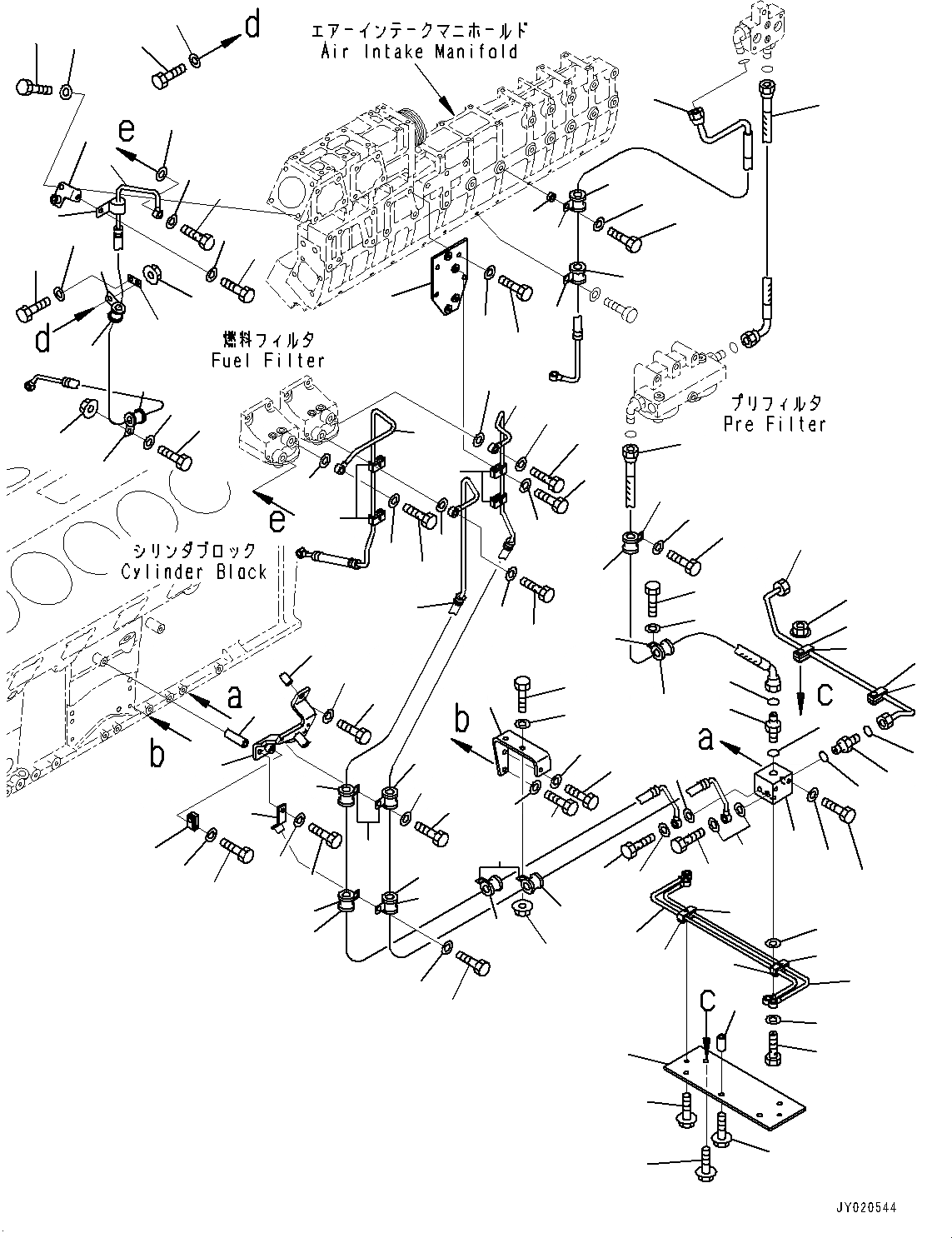 Схема запчастей Komatsu SAA12V140E-3A - ТОПЛИВОПРОВОД., ЛЕВ. ГРУПП. (/) (№-) ТОПЛИВОПРОВОД., ДЛЯ ХОЛОДН. AREA СПЕЦ-ЯIFICATION A (- DEG C), ПОДДОН ДВИГ-ЛЯ И ПОДОГРЕВАТЕЛЬ ХЛАДАГЕНТА
