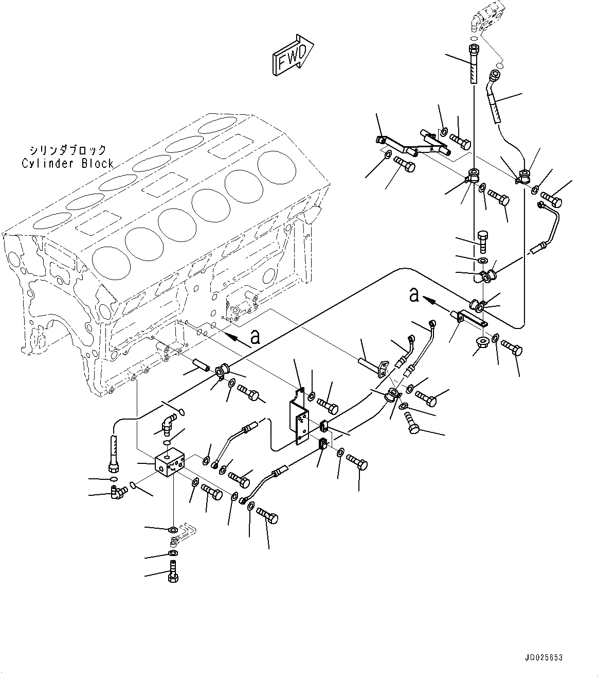 Схема запчастей Komatsu SAA12V140E-3A - ТОПЛИВОПРОВОД., ПРАВ. ГРУПП. (/) (№9-9) ТОПЛИВОПРОВОД.