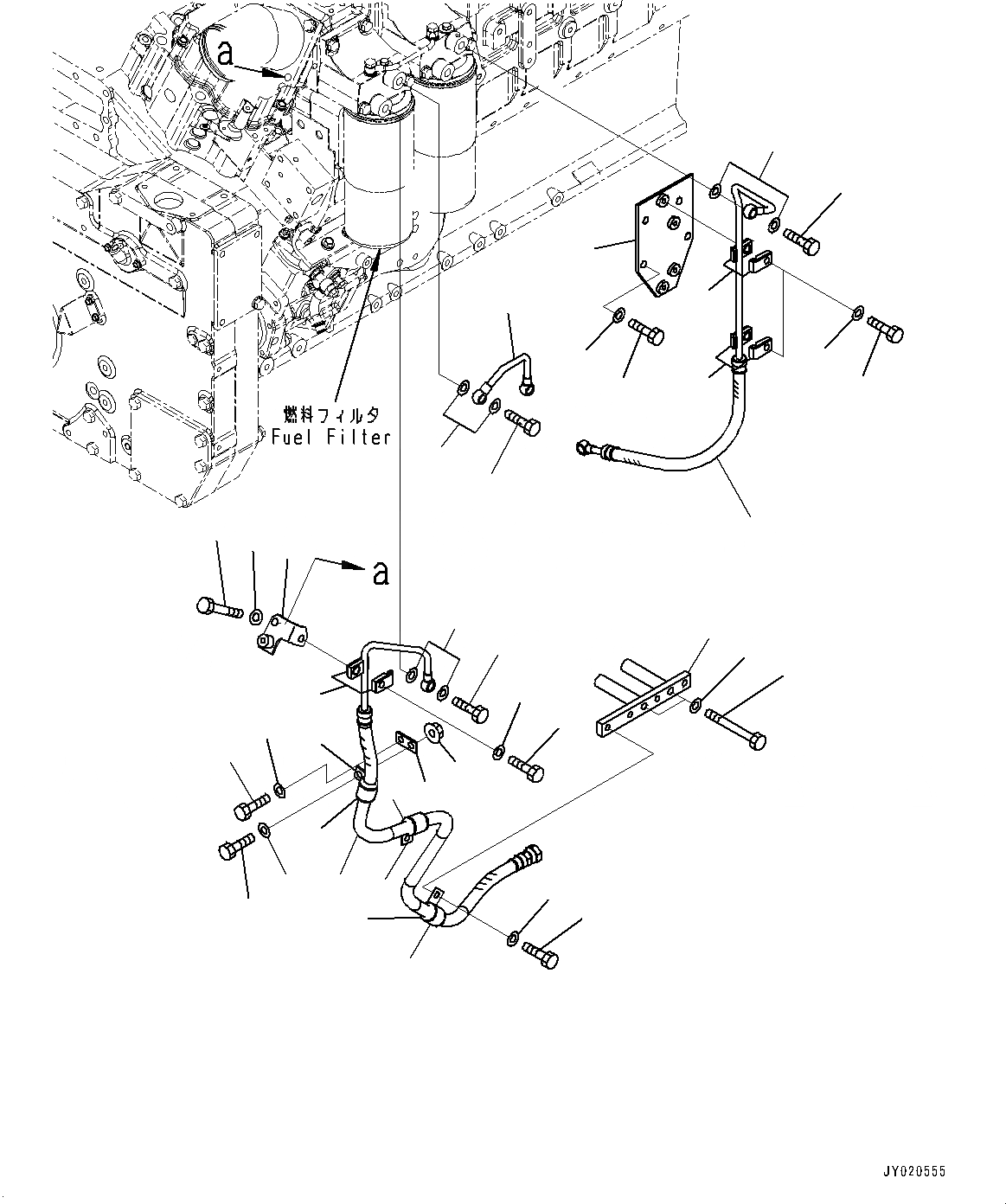 Схема запчастей Komatsu SAA12V140E-3A - ТОПЛИВОПРОВОД., ЛЕВ. ГРУПП. (/) (№9-) ТОПЛИВОПРОВОД., ДЛЯ EXTRA BAD ТОПЛИВН. И ПЛОХ. ТОПЛИВО СПЕЦ-ЯIFICATION, ВОДН.+DUST, ДОПОЛН. ФИЛЬТР.