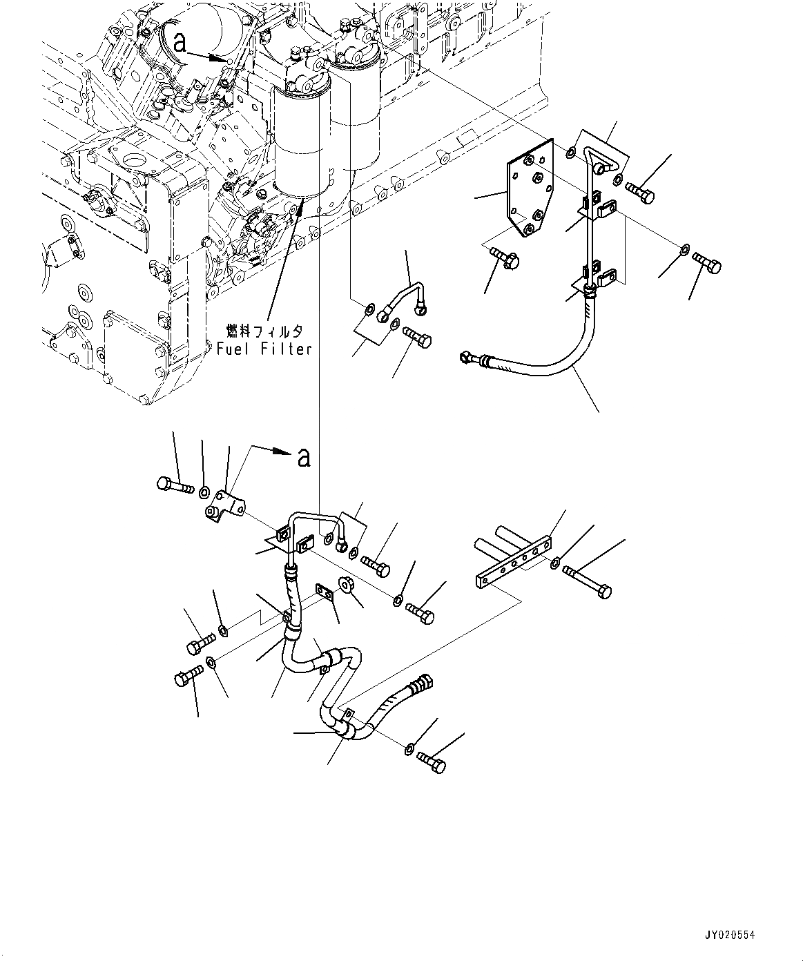 Схема запчастей Komatsu SAA12V140E-3A - ТОПЛИВОПРОВОД., ЛЕВ. ГРУПП. (/) (№-) ТОПЛИВОПРОВОД., ДЛЯ EXTRA BAD ТОПЛИВН. И ПЛОХ. ТОПЛИВО СПЕЦ-ЯIFICATION, ВОДН.+DUST, ДОПОЛН. ФИЛЬТР.